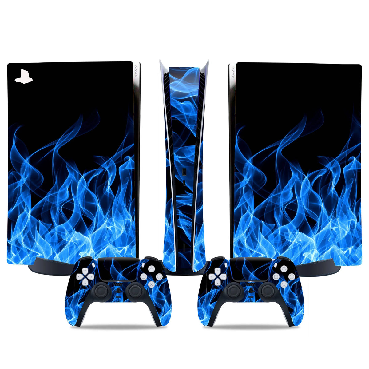Adhesivo de vinilo protector para consola PS5 edición digital, set completo de cubierta para la consola y 2 controles