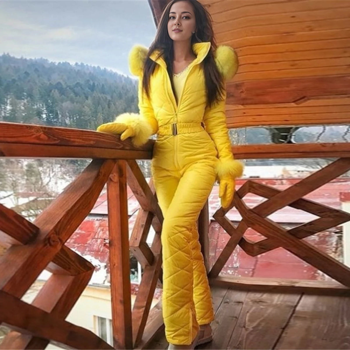 Mono de Snowboard de invierno de talla grande para mujer, traje de esquí impermeable a prueba de viento con capucha para exteriores, para snowboard, senderismo y esquí