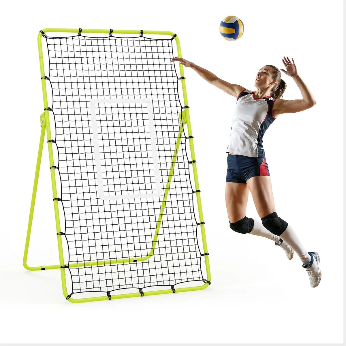 Red de Rebote Plegable y Ajustable para Voleibol, 178x101cm, Red de Entrenamiento Grande para Rebotes, Multiángulo para Bumping, Spiking y Setting
