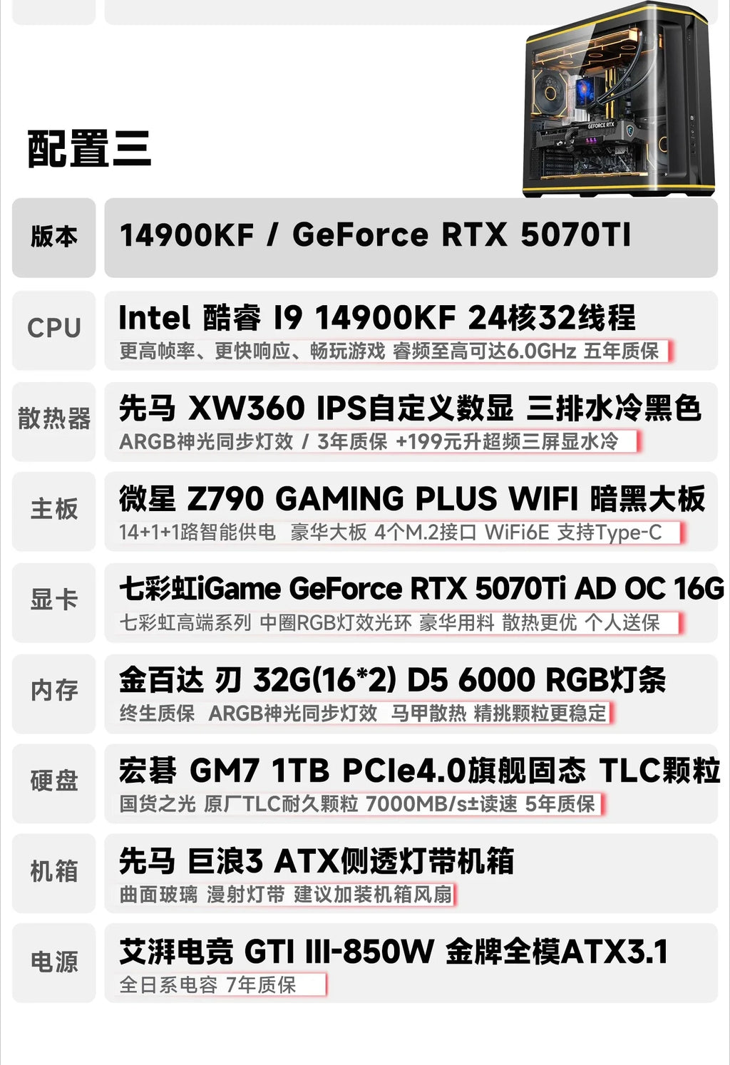 Máquina de escritorio i9 14900KF/Ultra 9 285K/RTX5070TI/5080, ordenador para juegos competitivos ensamblado por uno mismo.