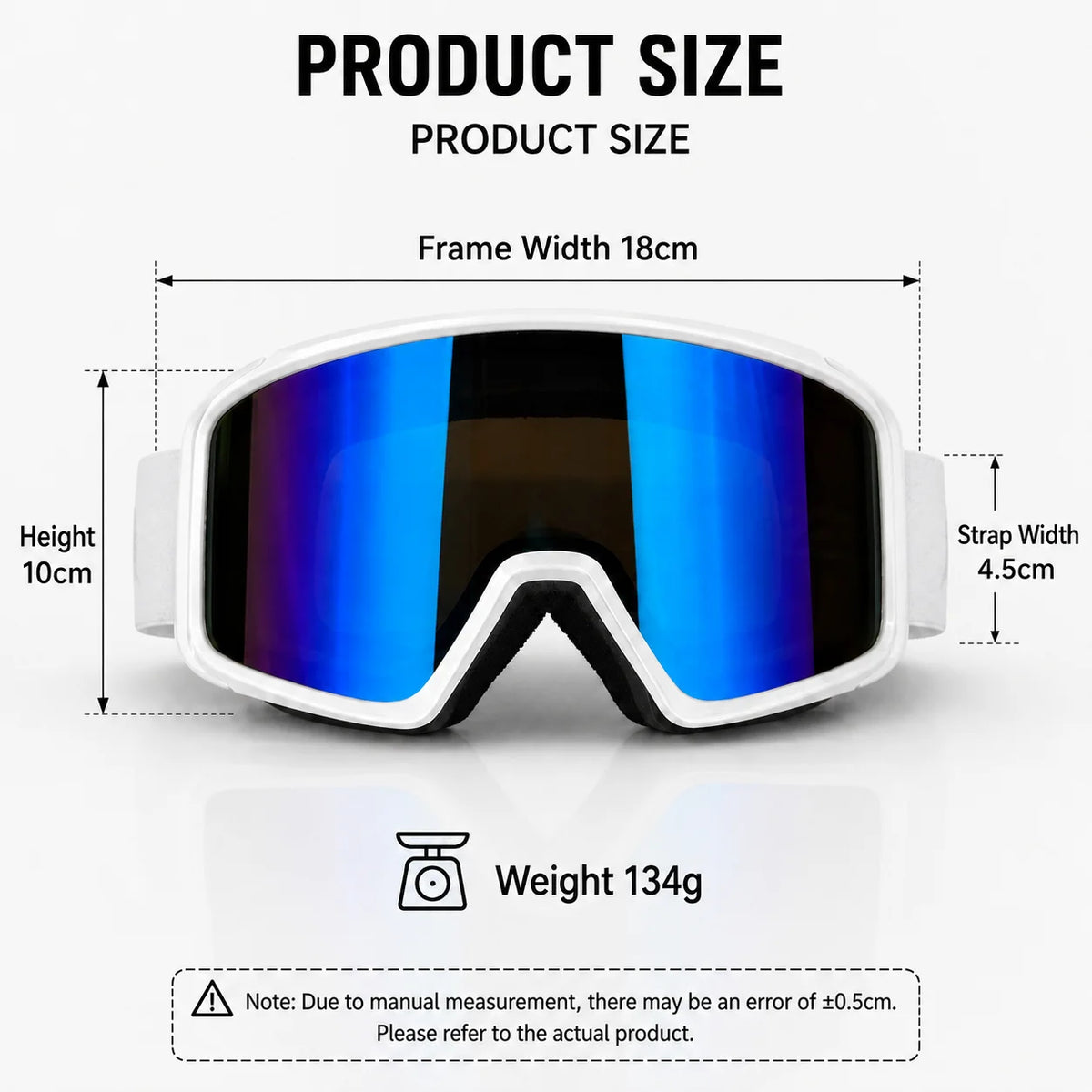 Gafas de esquí, lentes HD antivaho, diseñadas para deportes de esquí al aire libre, ajuste unisex, equipadas con correa ajustable para la cabeza.