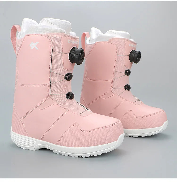 Zapatos de snowboard para hombres y mujeres, botas de nieve para adultos, modelos de hebilla de alambre, zapatos de esquí de desgaste rápido, equipo de esquí cálido, botas antiesquí