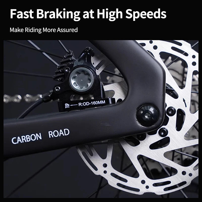 Full Carbon Fiber Road Bike 105 Groupset 24 Speed Oil Disc 8.8kg Student Road Bike Wind Breaking Racing Dual Disc Brake Bicycle