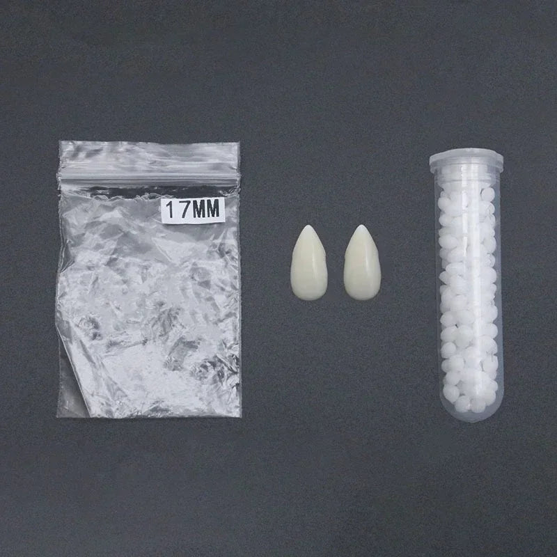 Dientes de Dentadura Postiza de Halloween en 4 Tamaños, Colmillos de Vampiro y Hombre Lobo Espeluznantes, Decoración para Disfraces de Halloween, Cosplay DIY