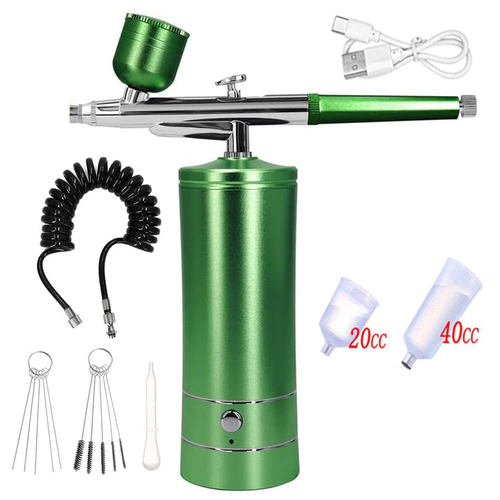 Aerógrafo para uñas con compresor, cepillo de aire portátil con compresor para decoración de uñas, pintura de pastel, aerógrafo artesanal, compresor para decoración de uñas