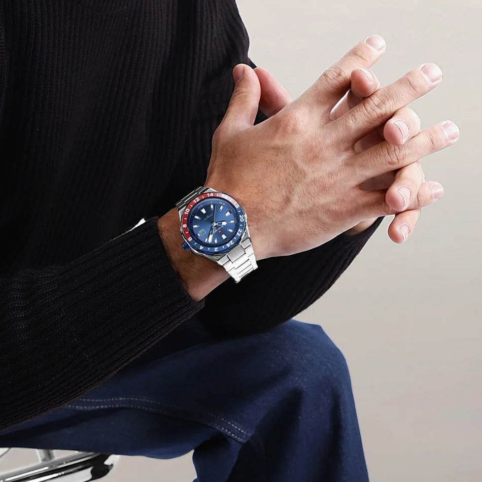 Relojes de lujo para hombre NAVIFORCE, reloj deportivo de cuarzo resistente al agua, reloj de pulsera militar con correa de acero inoxidable, Relogio Masculino