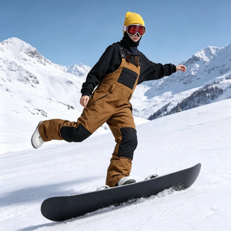 Pantalones de Esquí para Invierno 2026, Impermeables, Resistentes al Viento, Cálidos y Transpirables, con Bloques de Color, para Snowboard y Actividades al Aire Libre