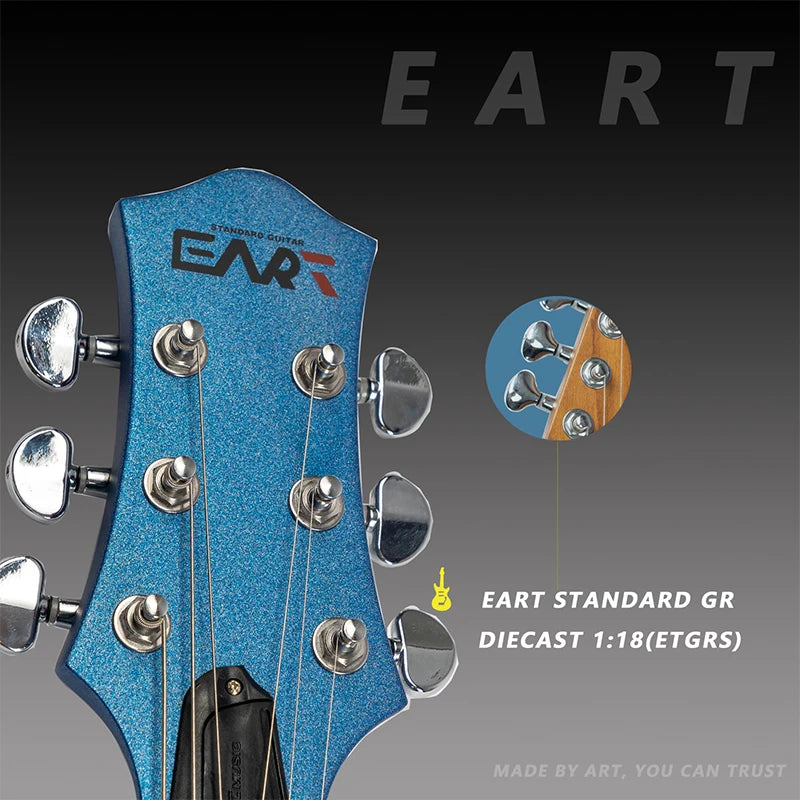 EART-guitarra eléctrica EGLP-610, cuerpo de caoba asado, juego de madera en junta de acero inoxidable 22F, diapasón de palisandro de la India