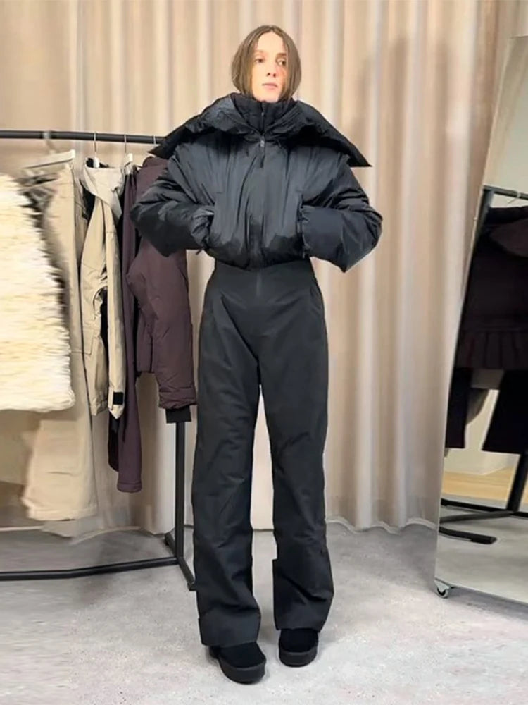 Trajes de esquí con capucha para mujer, con cremalleras, cintura ajustada, cálidos y gruesos, para otoño e invierno 2026, ropa de esquí femenina ajustada.