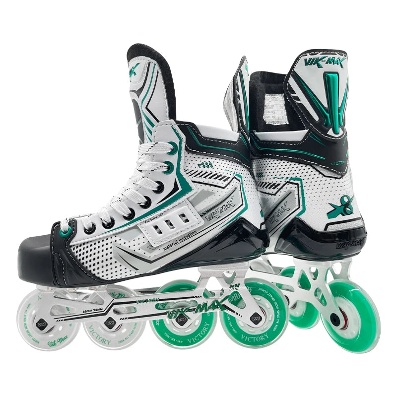 Patines en Línea Profesionales de 4 Ruedas, Zapatos de Hockey sobre Ruedas de PVC Negro y Tela de PU para Hombres Adultos, Deportes al Aire Libre