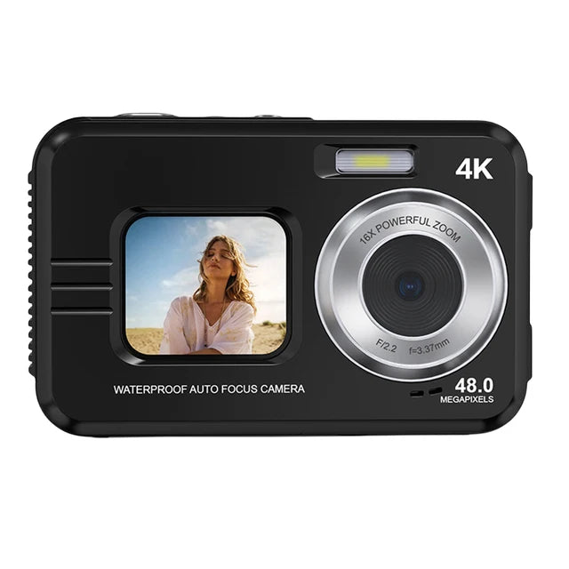 Cámara de vídeo de 2,7 pulgadas, 48 MP, resistente al agua, cámara de alta definición 2,7 K, pantalla Dual, Zoom 16X para deportes al aire libre, cámara Digital de buceo