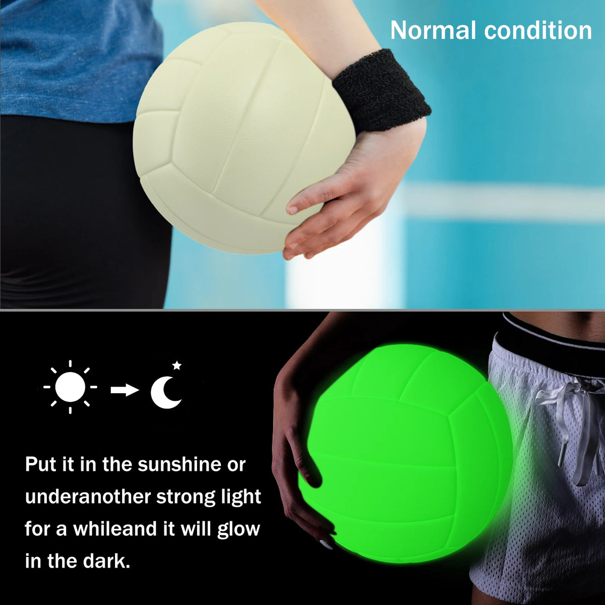 Balón de Voleibol Luminoso Tamaño 5, Balón de Voleibol de Playa, Balón Deportivo con Luz Nocturna