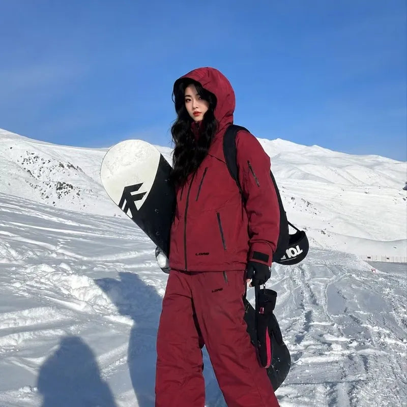 Nuevo conjunto de traje para esquí y snowboard, ideal para actividades al aire libre, con aislamiento térmico, resistente al viento e impermeable, y con diseño que evita la entrada de nieve.