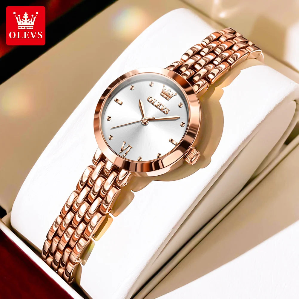 Relojes de lujo para mujer OLEVS 9992, elegante reloj dorado de lujo para mujer, reloj de pulsera de cuarzo resistente al agua, Relojes Para Mujer