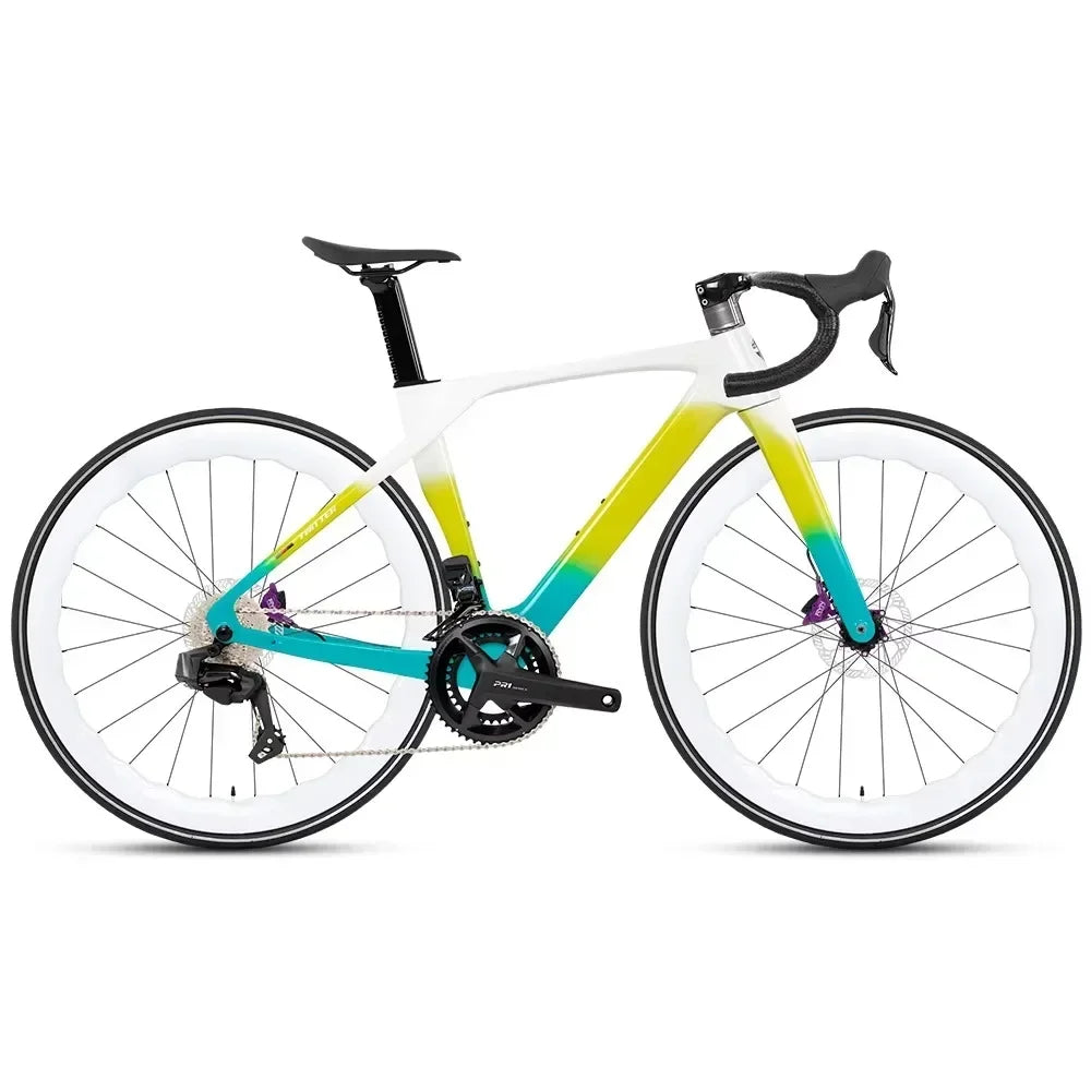 Bicicleta de carretera TWITTER T10pro con velocidad variable electrónica, bicicleta de 24 velocidades EDS TX7100, fibra de carbono T800, freno de disco hidráulico