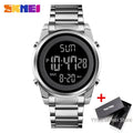 Reloj digital deportivo SKMEI de lujo para hombre, resistente al agua, de acero inoxidable, reloj de pulsera electrónico para caballero, modelo 1611