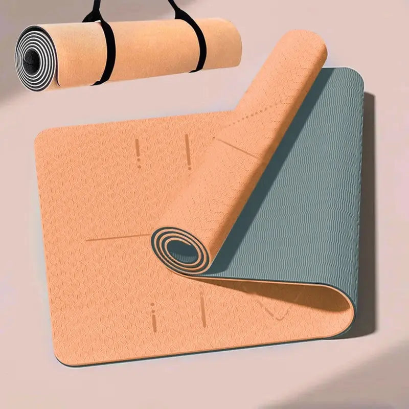 WESTTUNE Estera de yoga antideslizante, ecológica, para pilates, fitness, antistrappo, con correa de transporte y bolsa para mujer