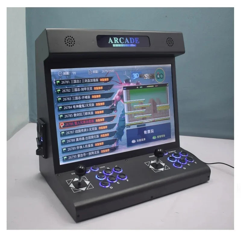 Máquina Arcade de 22 Pulgadas con Pantalla LCD, Bartop S812 3D H3 Pandora Box 23000 en 1, Doble Joystick y Botones, con Ranura para Monedas