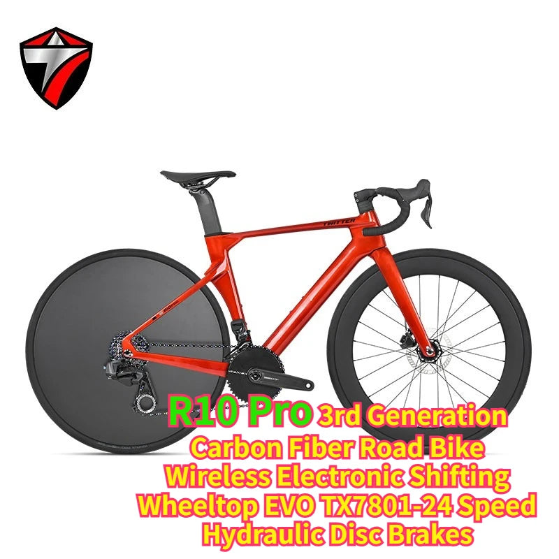 Bicicleta de carretera de carbono TWITTER R10pro, transmisión electrónica EVO TX-24S, transmisión mecánica 105R7120-24S.