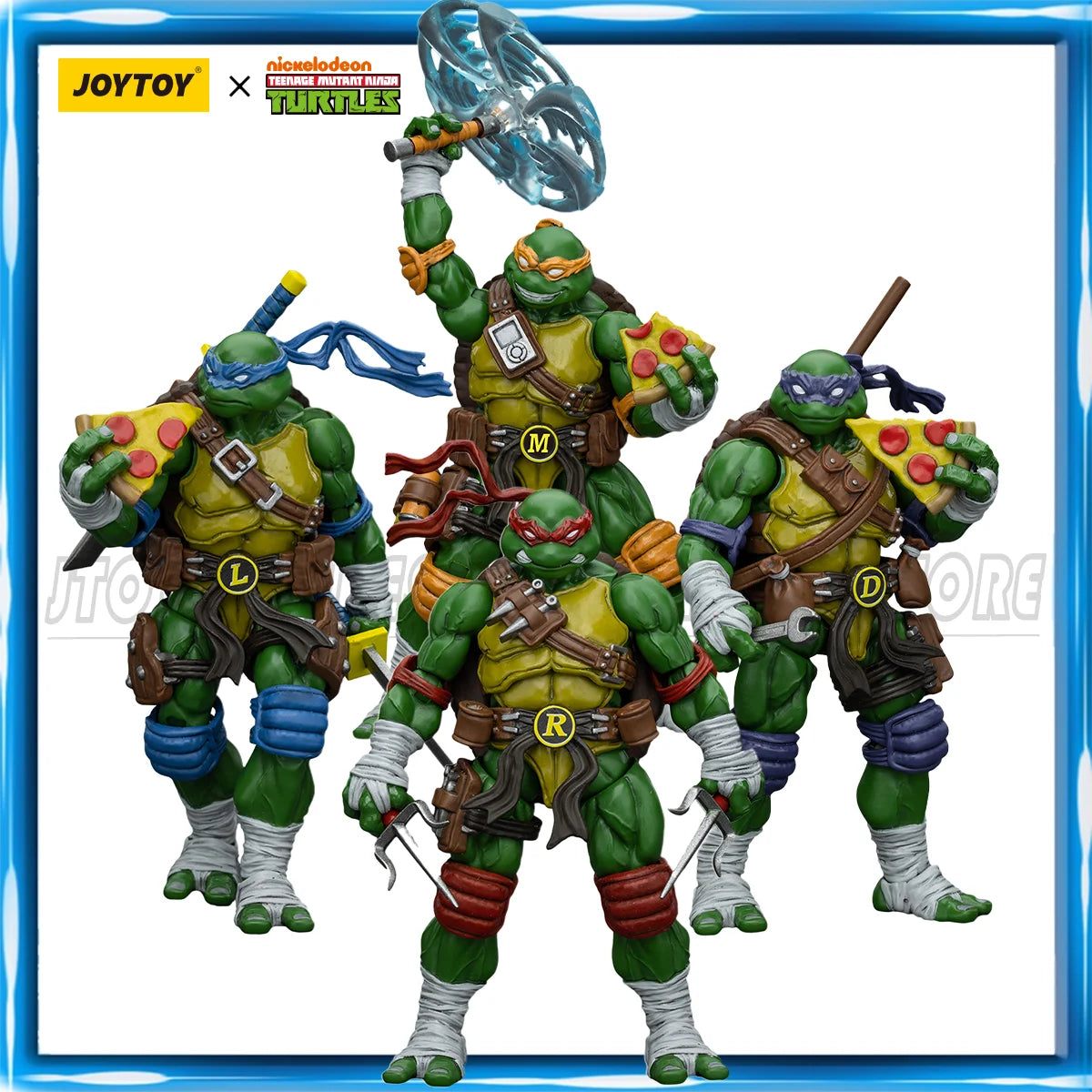 [EN STOCK][Disponible en Asia]JOYTOY TMNT Figuras de acción 1/18 Michelangelo Donatello Leonardo Raphael Figuras de anime Juguetes Modelo