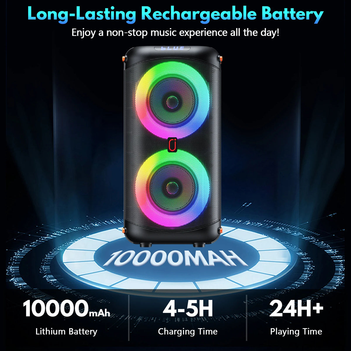 Altavoz inalámbrico Bluetooth T27, máquina de karaoke con 2 micrófonos, altavoz de karaoke para fiestas en casa con luz LED