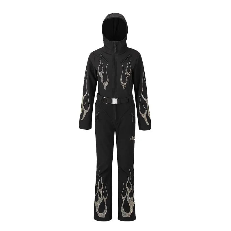 Traje de Esquí de Una Pieza para Mujer, 3L, Costuras Selladas, Impermeable, Térmico, Mono de Snowboard Aislado