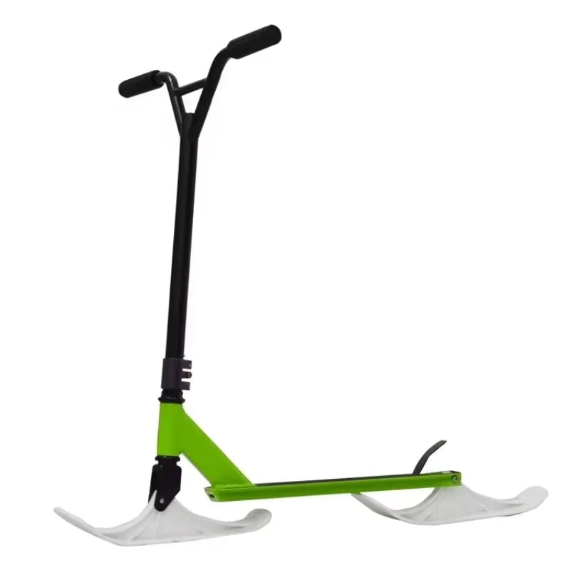 Trineo con ruedas, trineo con 100 ruedas, patinete 2 en 1 para niños, trineo para nieve, patinete de aluminio con manillares ajustables para uso en exteriores.