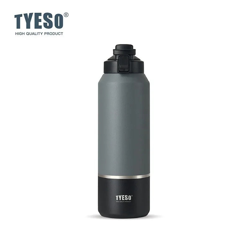 Taza de Viaje de Gran Capacidad Tyeso con Asa, Botella de Agua con Aislamiento al Vacío, Tapa a Prueba de Fugas, Utensilio para Beber para Senderismo al Aire Libre