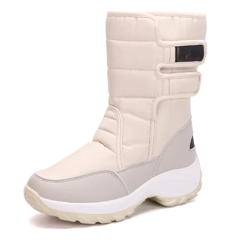 CINESSD 2023 nuevas botas de nieve cálidas de invierno botas de algodón impermeables para exteriores para mujer botas altas cálidas y cómodas de felpa para mujer