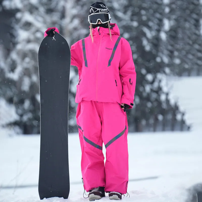 Nuevo Conjunto de Traje de Esquí para Hombre y Mujer 2026, Chaqueta y Pantalones de Esquí Impermeables y Resistentes al Viento, Ropa de Nieve