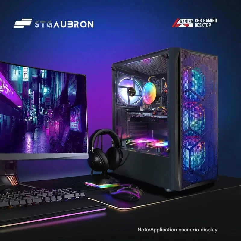Computadora de Escritorio para Juegos, Core I7 hasta 3.9 GHz, Radeon RX 580 8G, 16G RAM, 512G SSD, WiFi, Bluetooth 5.0, RGB