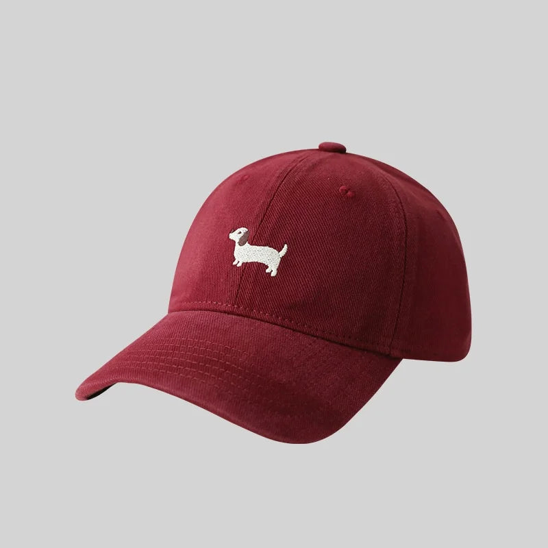 Gorra de béisbol con bordado de perro salchicha, protector solar, de moda, para exteriores, adecuada para hombres y mujeres, para uso diario informal.