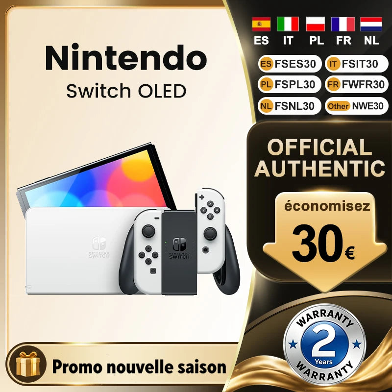 Consola Nintendo Switch Modelo OLED con Controles Joy-Con, Audio Mejorado, Ajustable, Modo TV Estable, Pantalla de 7''