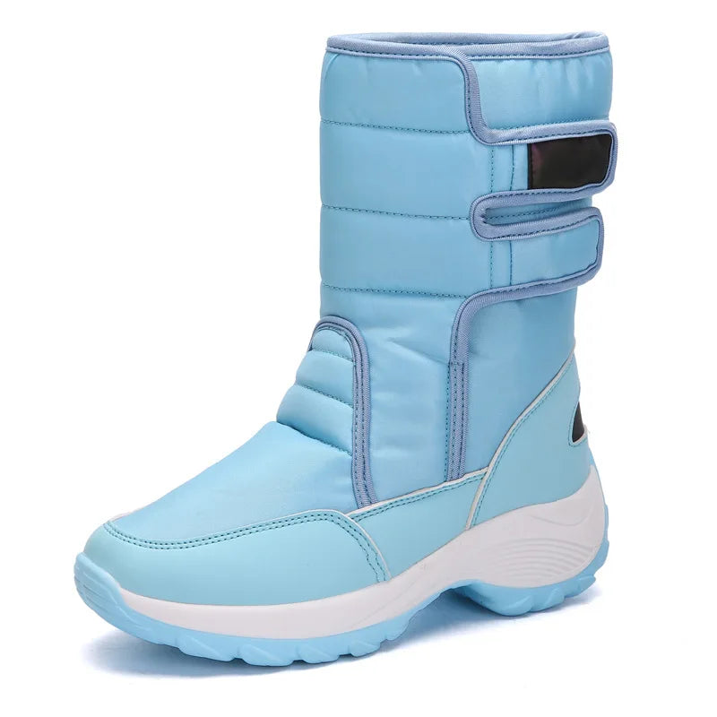 CINESSD 2023 nuevas botas de nieve cálidas de invierno botas de algodón impermeables para exteriores para mujer botas altas cálidas y cómodas de felpa para mujer