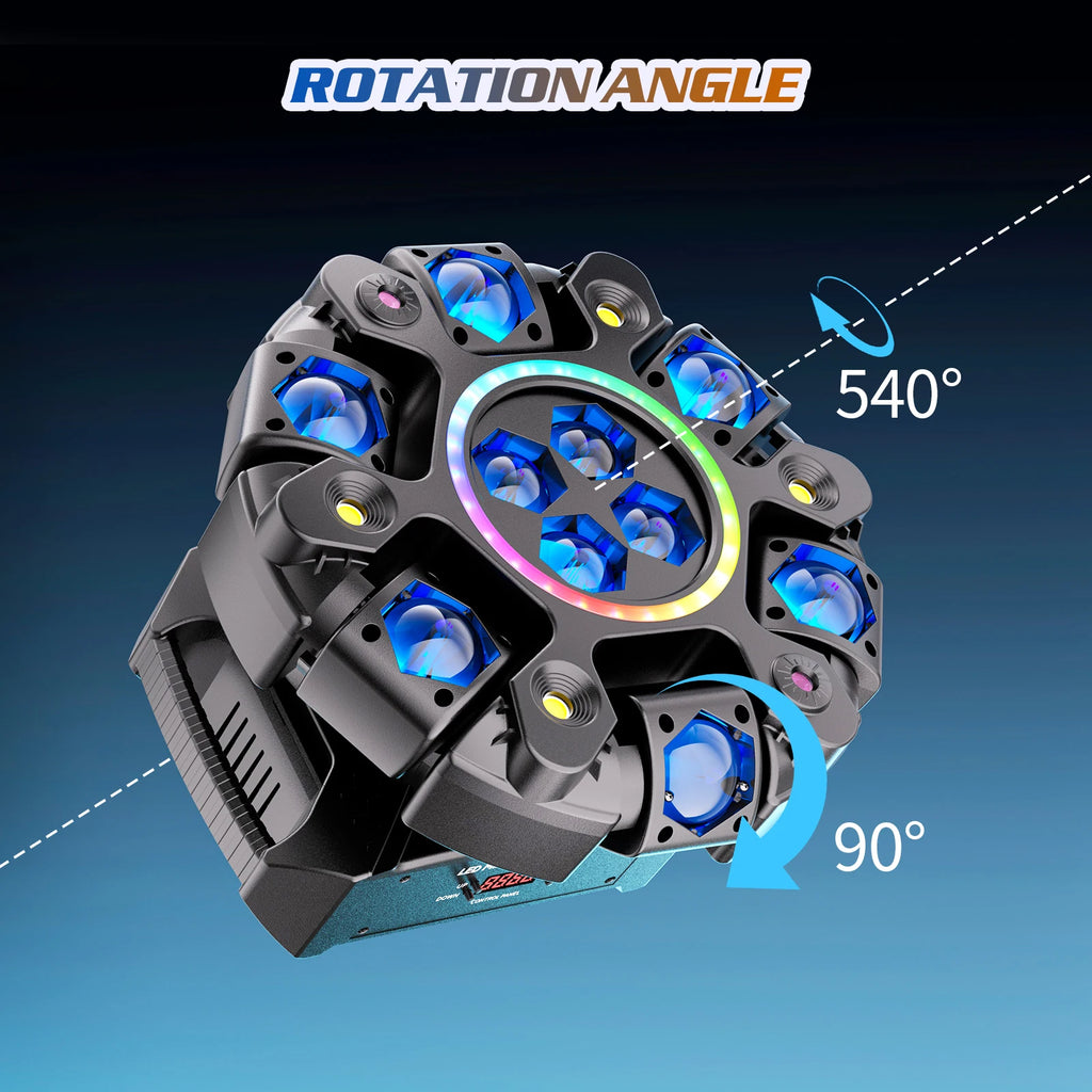 Rudderstar 150W Luces Móviles Bee Eye de 6 Brazos con Efecto de Haz RGBW, Luces Láser LED, Proyector de Iluminación para Escenario, Luz para Fiestas DJ