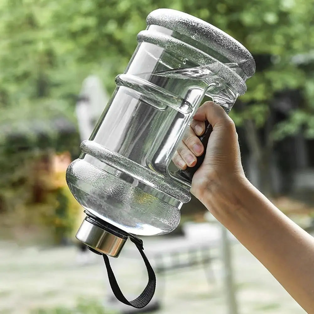 Botella de agua de gran capacidad PETG de 2L, botella de bebida para entrenamiento deportivo, botella agitadora con asa, botella de galón para gimnasio al aire libre