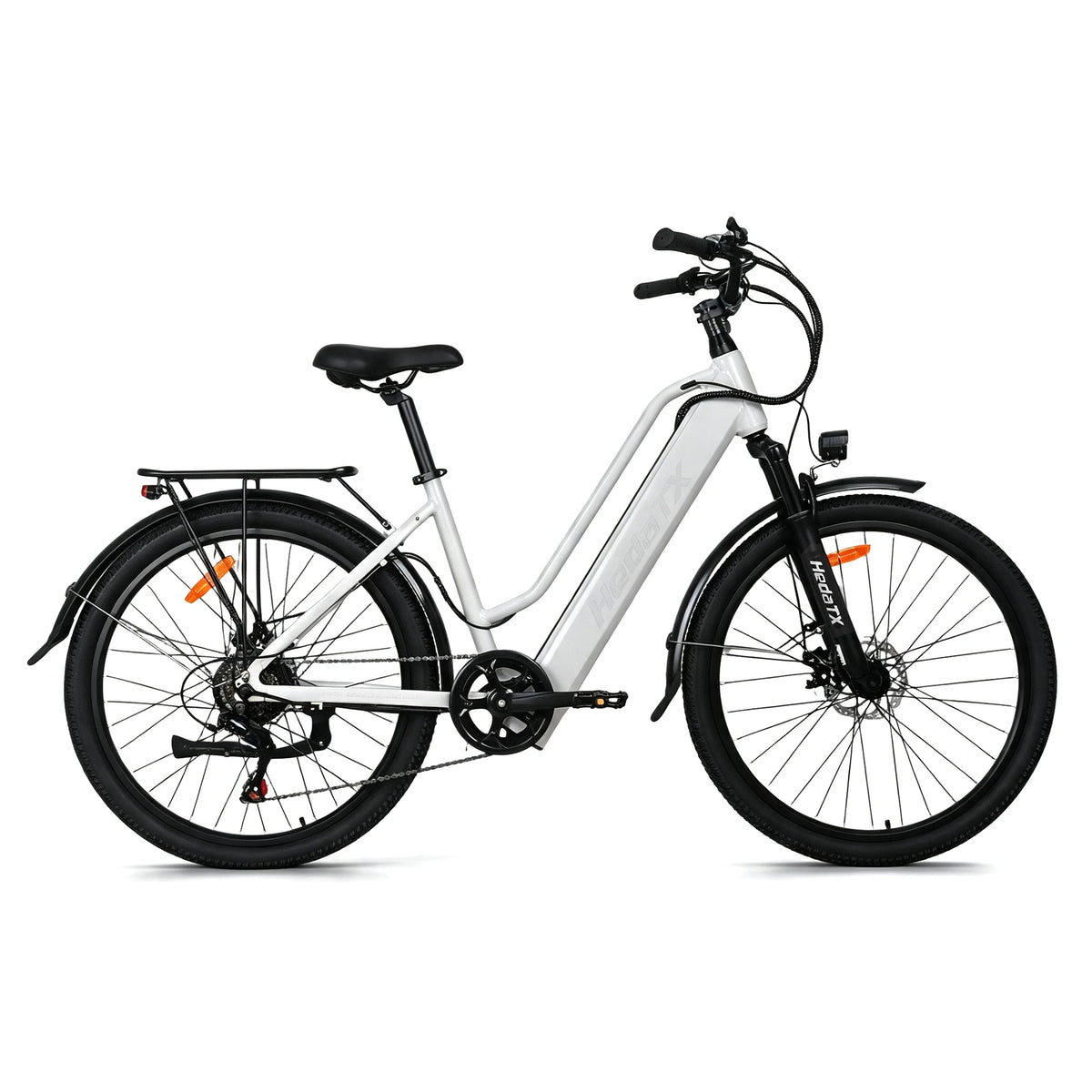 Bicicleta eléctrica de paseo HEDA TX2, bicicleta de montaña eléctrica de 26", marco de aleación de aluminio, batería de litio de 48V 16Ah, motor en el buje trasero, transmisión de 7 velocidades, suspensión delantera, pantalla digital LCD