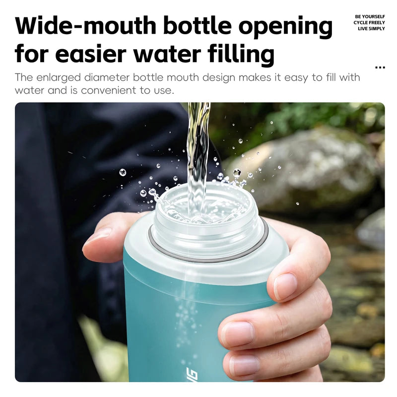 WEST BIKING Botella de agua suave para deportes, contenedor de agua plegable de TPU sin BPA para ciclismo, correr, senderismo, deportes al aire libre