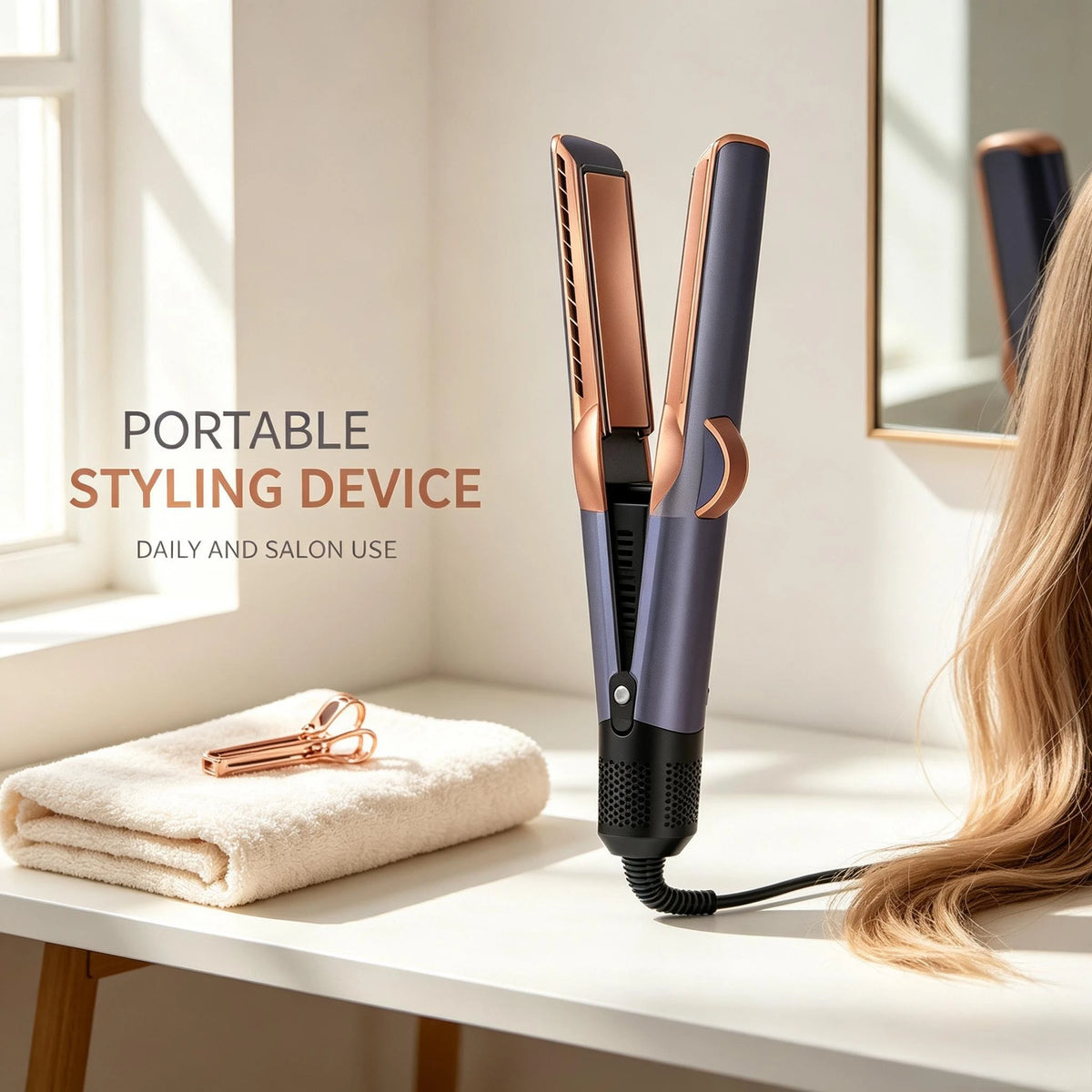 2 en 1: plancha para alisar el cabello y secador profesional, con calentamiento rápido, ideal para peinar el cabello, no daña el cabello, tanto si está húmedo como seco, herramienta para uso en salones de belleza y en cas