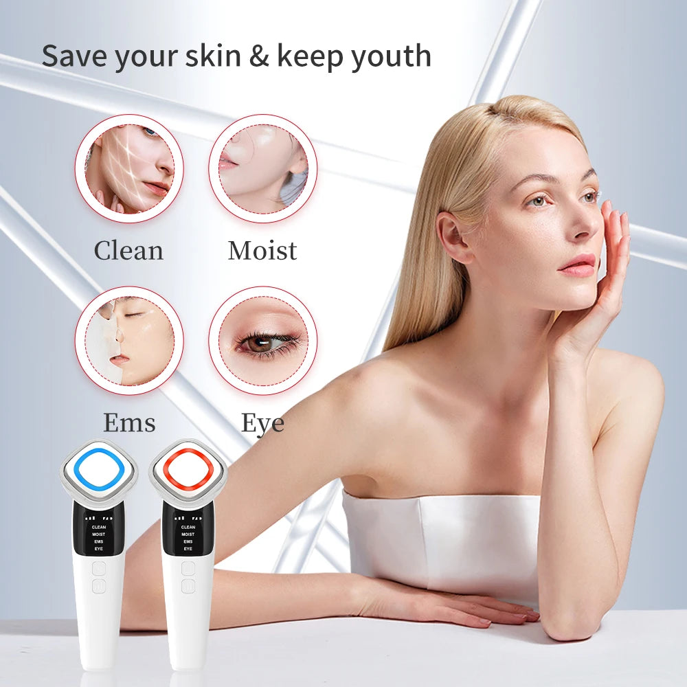 Masajeador Facial EMS, Dispositivo de Belleza, Máquina de Lifting Facial, Microcorriente, Instrumento Reafirmante y Tensor de Piel para Ojos, Herramienta de Cuidado de la Piel con Vibración