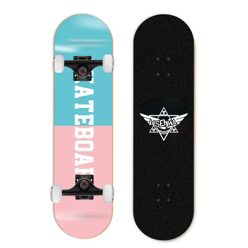 Patineta de Doble Kick para Principiantes, 7 Capas de Madera de Arce, Cuatro Ruedas, Cruiser Urbano, Tabla Completa para Adultos, Hombres, Mujeres y Adolescentes