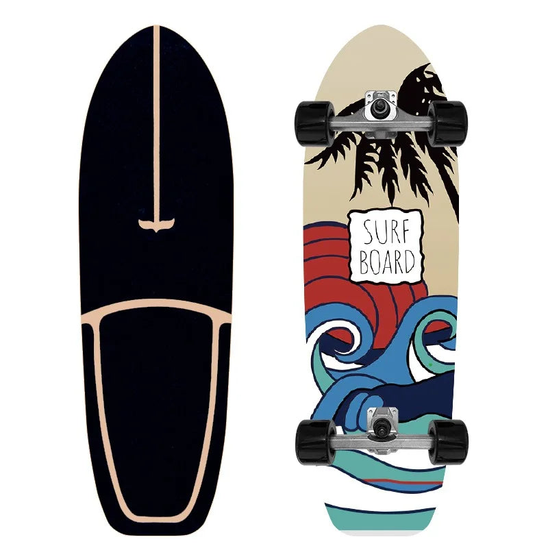 Surf Land Skateboard Arce Single Kick Carving Cruiser Skate Board Longboard Pumping Cool Side Sport Street Gym al aire libre