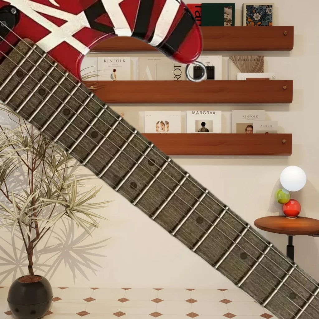 Guitarra alemana de envío inmediato, color rojo intenso, con mástil de arce de estilo retro, puente ajustable y pastillas SH. Un regalo práctico para aprender música.