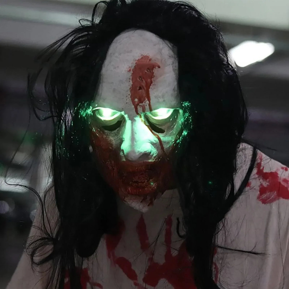 1 pieza Máscara LED de ojos brillantes para Halloween, disfraz de terror, máscara luminosa para cosplay, mascarada, cumpleaños, boda, fiesta, máscara de látex 2024 250