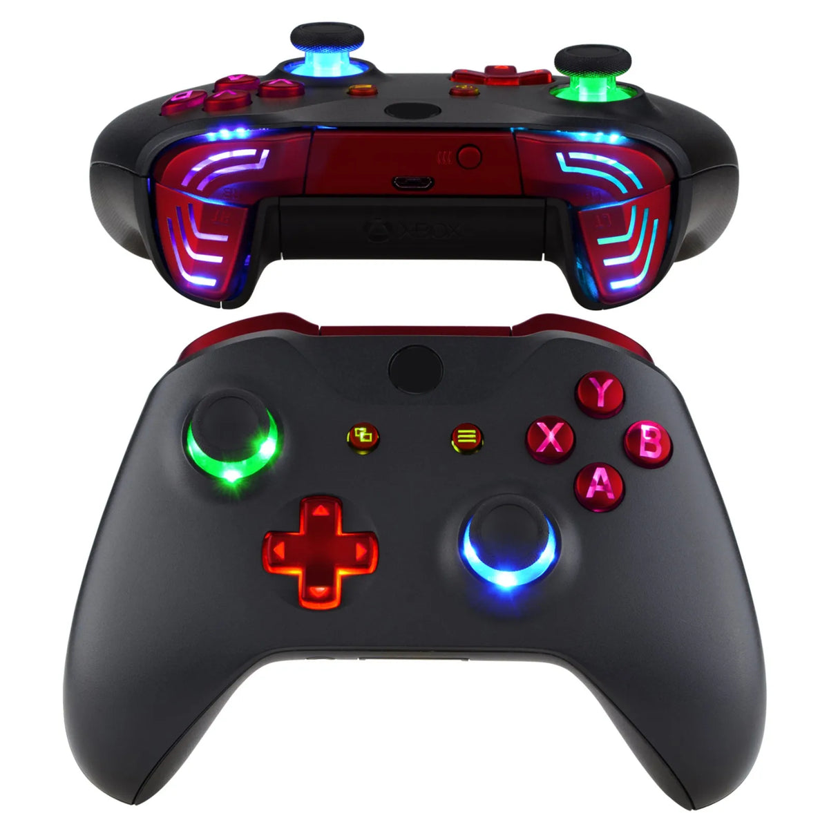 Kit de LED eXtremeRate Luminated DTFS (DTF 2.0) para mando Xbox One S/X, con sticks analógicos y botones de símbolos clásicos