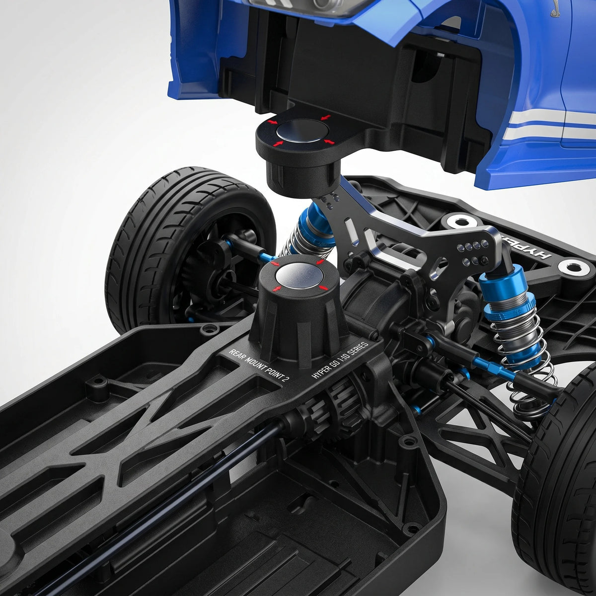 Hyperr Go MJX 10306 Coche de Control Remoto de Alta Velocidad con Motor sin Escobillas 1/10, 4WD, para Derrapes y Escalada, Juguete Vehículo RC