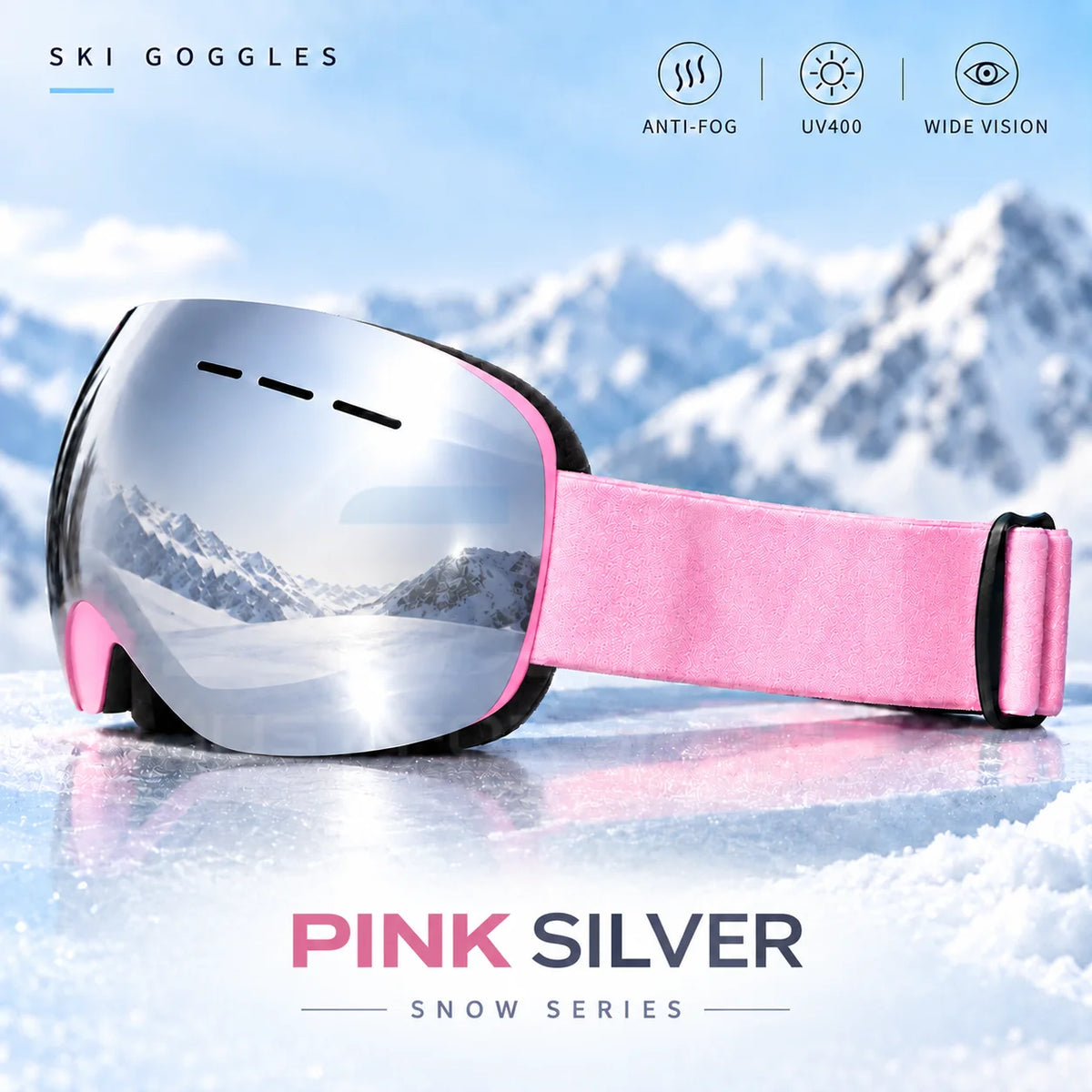 Gafas de esquí profesionales para adultos JSJM, con protección UV400, tratamiento antiniebla, lentes REVO de doble capa, gafas para snowboard con amplio campo de visión, para hombres y mujeres, ideales como regalo de Navid