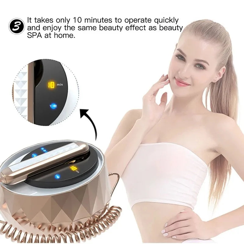 Máquina de belleza 3 en 1 con radiofrecuencia, para uso facial y corporal, con efectos antiedad, para el cuidado de la piel, el tensado y el lifting de la piel mediante radiofrecuencia.