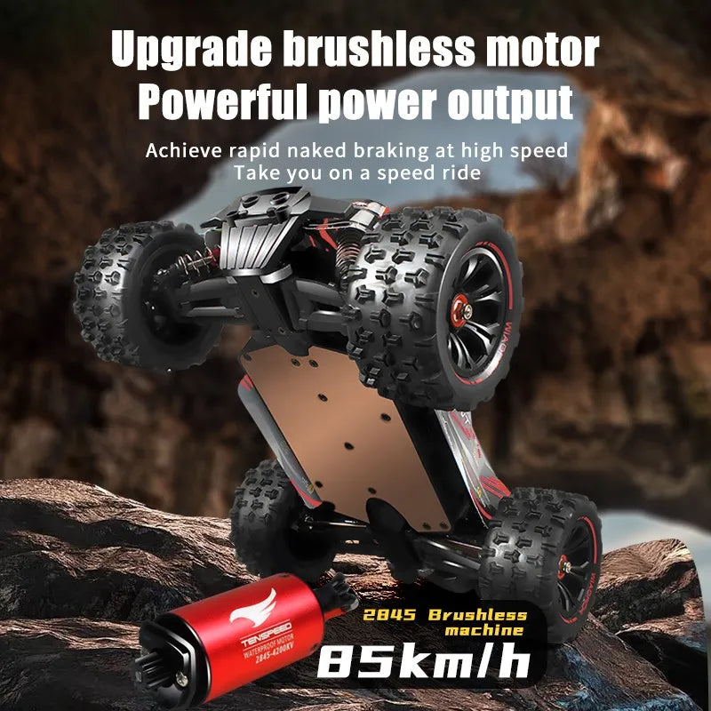 Coche teledirigido 1:16, 85 KM/H o 50 KM/H, 4WD, con Control remoto LED, camión Monster 4x4 de deriva de alta velocidad para niños vs Wltoys 124017   Juguetes