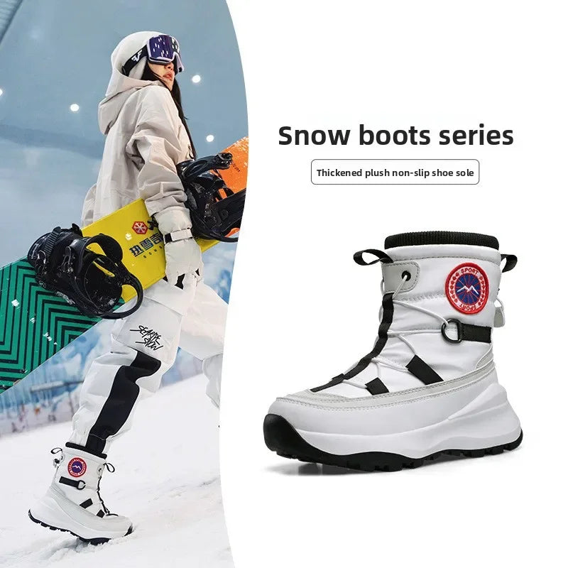 Calzado Deportivo de Invierno para Hombre y Mujer, Botas de Nieve con Aislamiento de Felpa, Botas de Esquí Antideslizantes e Impermeables, Zapatos de Senderismo para Mujer